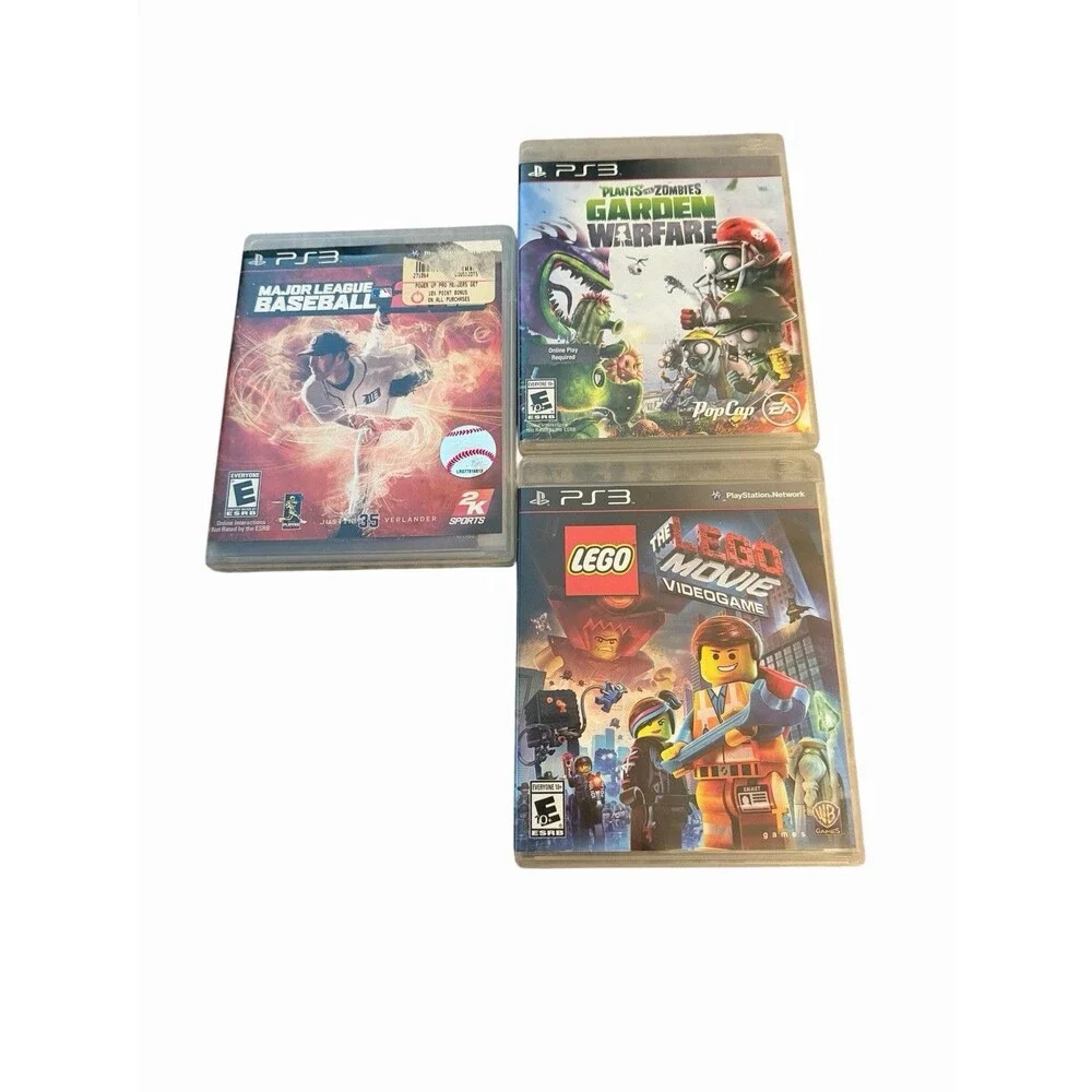 Lot Of 3 PS3 Games Lego Movie, Plants Vs Zombies Garden Warfare & MLB 2K12